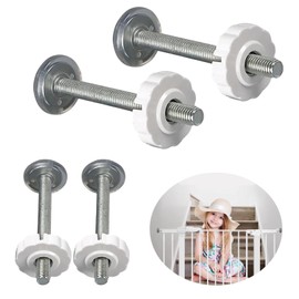 4 Pack Pressure Mounted Baby Gates Threaded Spindle Rods,Baby Gate Extra Long M10(10 mm) Spindle Rods Screw Bolts Kit for Baby Gates Stair Gates Dog Gate Pet Gates(White)