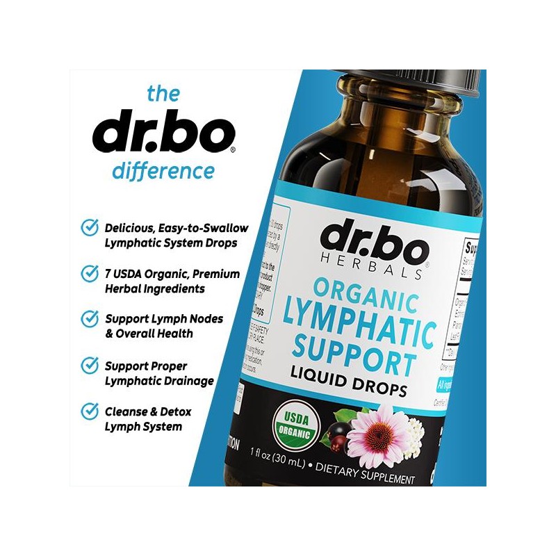Dr. Bo Lymphatic Support Liquid Drops | USDA Organic Herbal