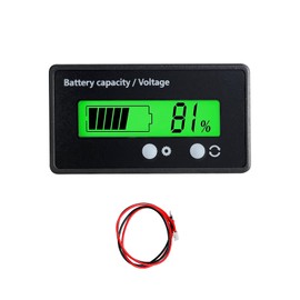 Dickno 12V 24V 36V 48V 60V 72V 84V Golf Cart Battery Meter, Battery Capacity Indicator with LCD Display Backlight, Waterproof Monitor Gauge Digital Voltmeter Tester for Car Golf Cart (Green)