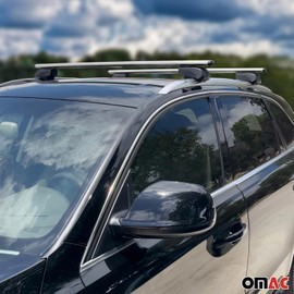 OMAC Roof Rack Cross Bars for Mini Countryman R60 2011-2016 Lockable 165Lbs Aluminium Silver 2Pcs fits Cargo Carriers Kayak Canoe Bike Snowboard