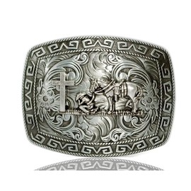 GURANSE Kneeling Prayer And Nice Horse & Bull Head Belt Buckle With Western Cowboy Symbol Style