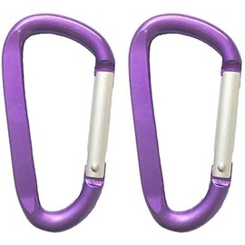 LESHIRY Large Carabiners Keychain 3" Aluminum D Shape Premium Durable D-Ring Carabiner Clip Hook Camping Accessories Snap Link Key Chain Durable Improved Design (2pcs Purple)