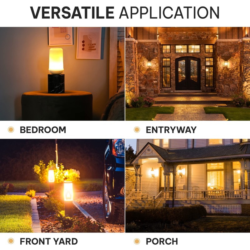 Hudson LED Halloween Bulbs - Flame Effect, 4‑Mode Upside Down