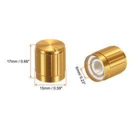 QUARKZMAN Potentiometer Rotary Knob ABS Guitar Knob for 6 mm D Type Wave Electric Guitar Amplifier Stereo Systems Bass 180° Aluminium Plastic Knob Gold Pack of 2