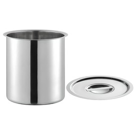 OCS Parts 3.5 Quart Bain Marie Pot with Lid Set | 7-3/4" x 5-11/16" Stainless Steel Pot for Warm or Cold Food, Home Kitchens, Stovetop, Steam Tables, Soup Warmers or Buffet and Salad Bars