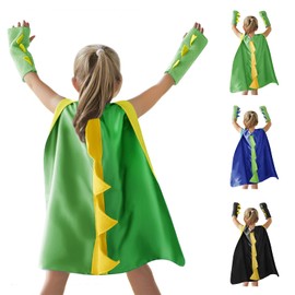 Afindern Halloween Cosplay Costume, Children's Dinosaur Clothing, 27.6 inches (70 cm), Cloak Gloves, 2-Piece Set, Animal Transformation, 3-8 Years Old, Easy to Wear, Cute, Animal, Costume, Events,