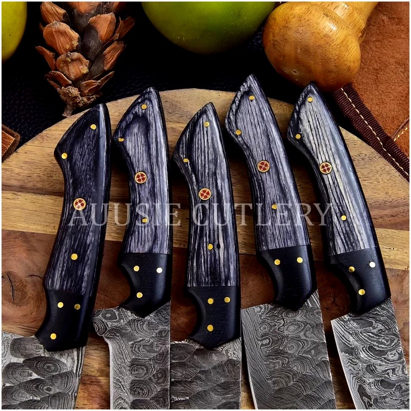 KNIVES SET HANDMADE DAMASCUS STEEL CHEF KNIFE SET KITCHEN KNIVES