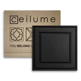 Ceilume Stratford Ultra-Thin Feather-Light 2x2 Ceiling Tiles - Black, Use in 1" T-Bar Suspended Ceiling Grid