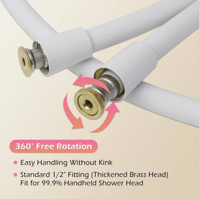 79 Inches Silicone Shower Hoses Replacement, Anti-Kink Designed Handheld Shower