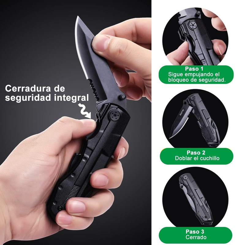Navaja Multiherramientas, Alicates Multiherramientas, Navaja Multiusos de Acero Inoxidable, Plegables