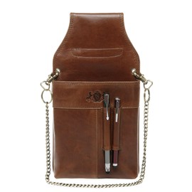 SID & VAIN Professional combi waiter's wallet with holster, genuine leather, catering waiter's wallet and waiter's holster, many compartments, double stitched, light brown, purses