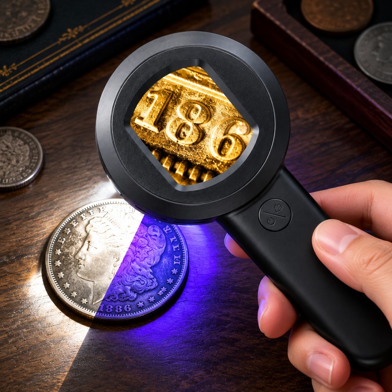 Digital Handheld Microscope for Coins, Jewelry & Nature Viewing –