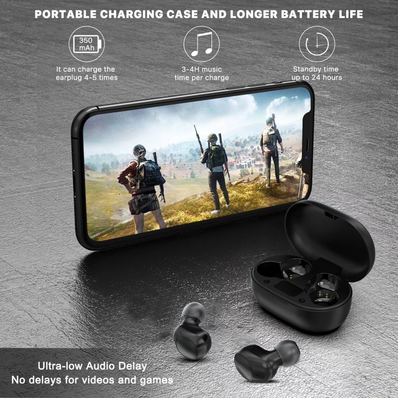 MyBat True Wireless Earbuds with Charging Case IPX5 Waterproof in-Ear