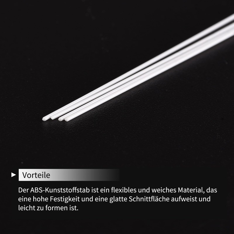 QUARKZMAN Pack of 25 ABS plastic rods, diameter 1 mm,