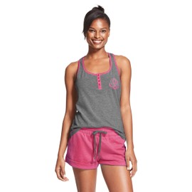 U.S. Polo Assn. Womens Pajama Sets Racerback Tank and Shorts Sleepwear PJs Set Charcoal Heather X-Large