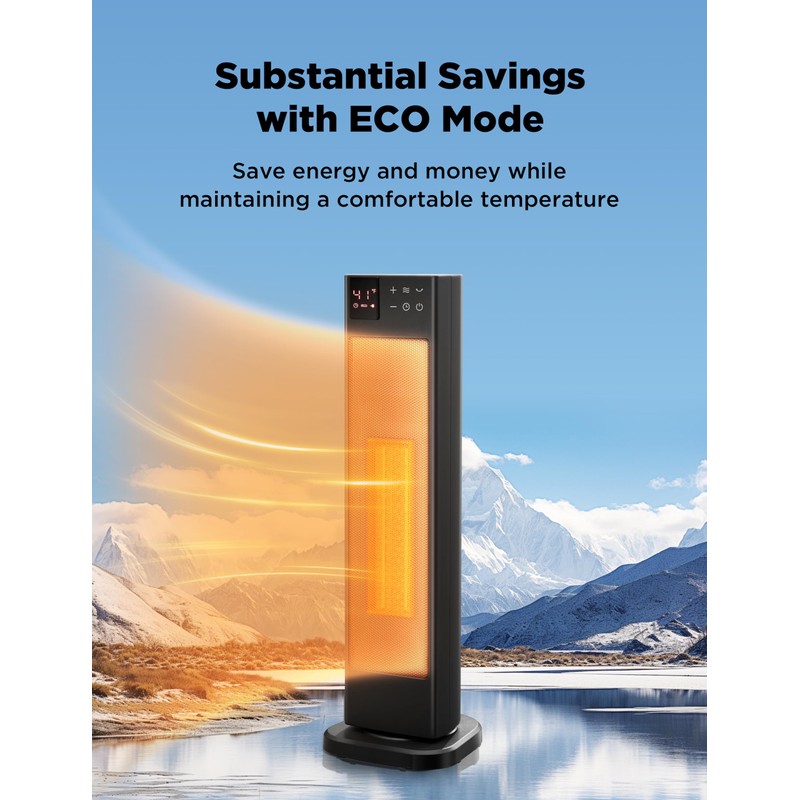 PELONIS Oscillating Ceramic Tower Indoor Space Heater for Home with