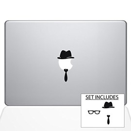 The Decal Guru 1006-MAC-13A-LB White Collar MacBook Decal Vinyl Sticker - 15" MacBook Pro (2016 & Newer) - Black