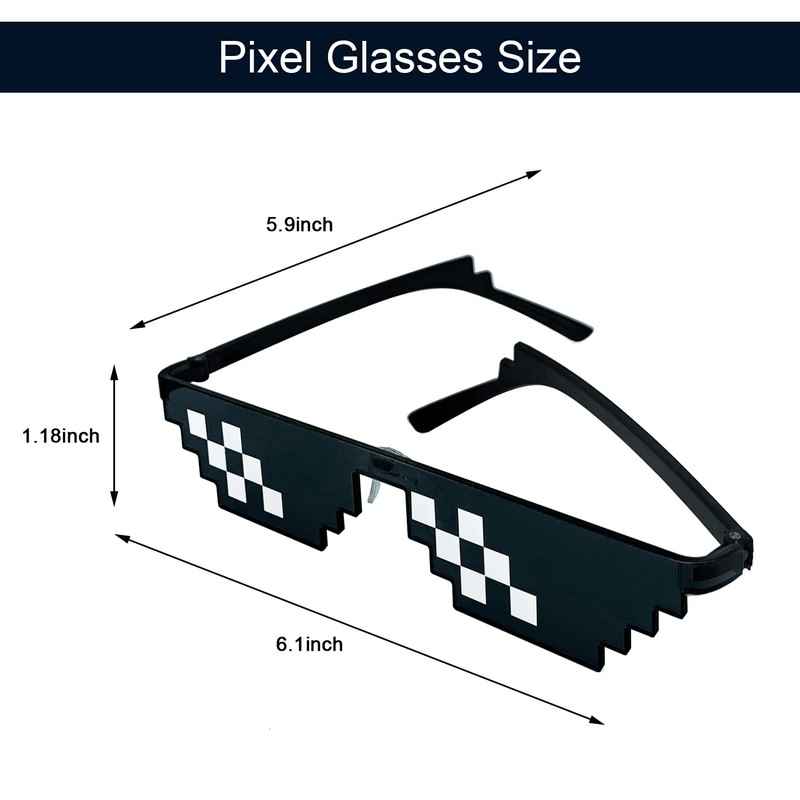 [Lorigun] Thug Life Sunglasses Pixel Mosaic Glasses Party Glasses MLG