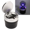 Portable Car Ashtray Mini Silver Edge Fire Prevention Smokeless Auto