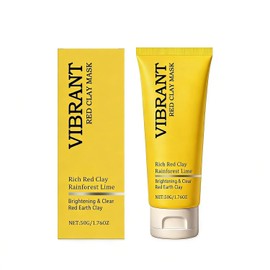 Arcilla Roja Australiana Mascarilla Facial - Purificante y Detox con Vitamina C, Arcilla de Caolín para Piel Grasa y Mixta, Reduce Poros y Brillo, Mascarilla de Barro para Cara, Tratamiento de 10 Minutos, 100ml