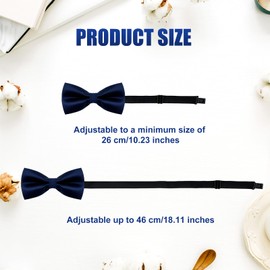 Bliceon Men’s Adjustable Solid Color Pre-Tied Bow Tie - Classic Black Satin Bowtie for Weddings, Parties, Formal Events - Adjustable Length Neckwear for Men