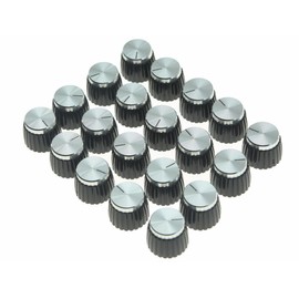 Dopro 20pcs Guitar AMP Amplifier Push on fit Knobs Black w/Silver Cap for Marshall Amplifier