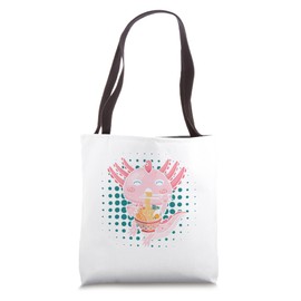Axolotl Eating Ramen Cute Kawaii Noodle Lover Amphibian Tote Bag