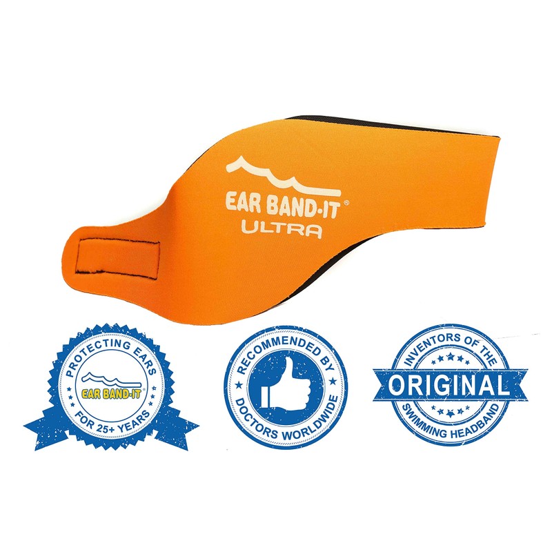 Ear Bandit Ultra Swimmers headband Small Orange Suitable for 1-3
