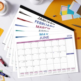 2026 Desk Calendar - Large Desk Calendar 2026, Jan 2026 - Dec 2026, 12 Months Calendar, 17" x 12", Desk Pad, Large Ruled Blocks, To-Do List & Notes, Desk/Wall Calendar for Planning or Organizing