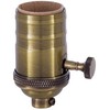 B&P Lamp® Heavy Turned Brass Socket with Brass Knob, Antique