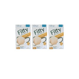 Tamagawa Eisai Fitty Style Fit Plus 3-Piece Set, 3D, 7 Pieces, Honey Beige x Ear Rubber Black, Regular Size, Mask