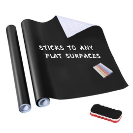 Chalkboard Contact Paper,LeeLoon Chalk Paper Wall Decals Stickers Self-Adhesive Eraseble Cuttable Removable Blackboard Wallpaper for School Office,Home,Kid,Art,Restaurant Menu,Decoration 17.7" X 78.7"