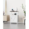 runjuly Wooden Nightstand with Lock, Bed Side Table with Drawers,