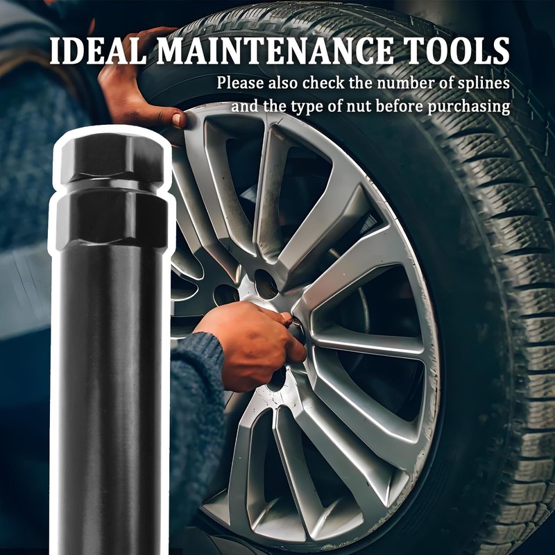 2PCS Lug Nut Socket Set,7 Spline Wheel Lock Removal Kit