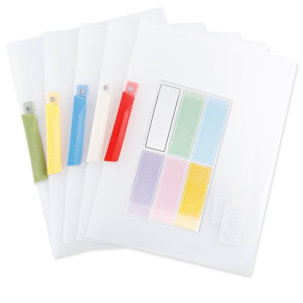 BDHYYM Pack of 5 A4 Plastic Sturdy File Folder with