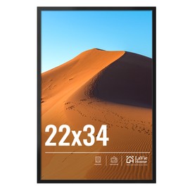 LaVie Home 22x34 Picture Frame for Wall Display, 22x34 Black Picture Frame with HD Plexiglas, 22 x 34 Poster Frame 1 Pack, Display Frame for Vertical or Horizontal, Classic Collection