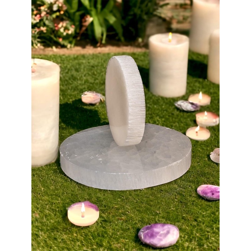 Selenite Charging Round Disk Crystal Charging Plate Selenite Slice Charging