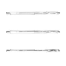 Uni-ball Signo Angelic UM-120AC Gel Ink Pen 0.7 mm, White Ink, 3 Pens per Pack