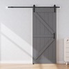 40 x 84 in Gray Solid Wood Paneled Barn Door