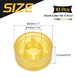 MECCANIXITY 10 Pcs Footswitch Toppers Guitar Pedal Button Caps Plastic Footswitch Top Cover 3/8" for Guitar Effects Pedal Buttons, Multi-color