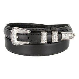 Oil Tanned Western Ranger Leather Belt- With Silver Finish Rope Design Buckle Set