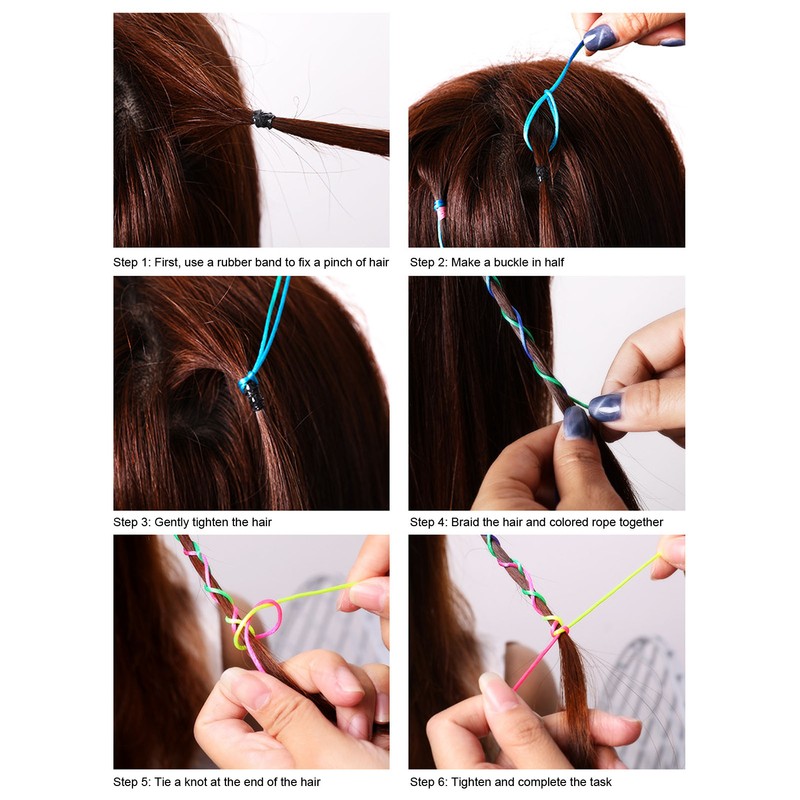 Hair Tinsel Kit Colorful Shiny Glitter Strands Portable Fairy Hair