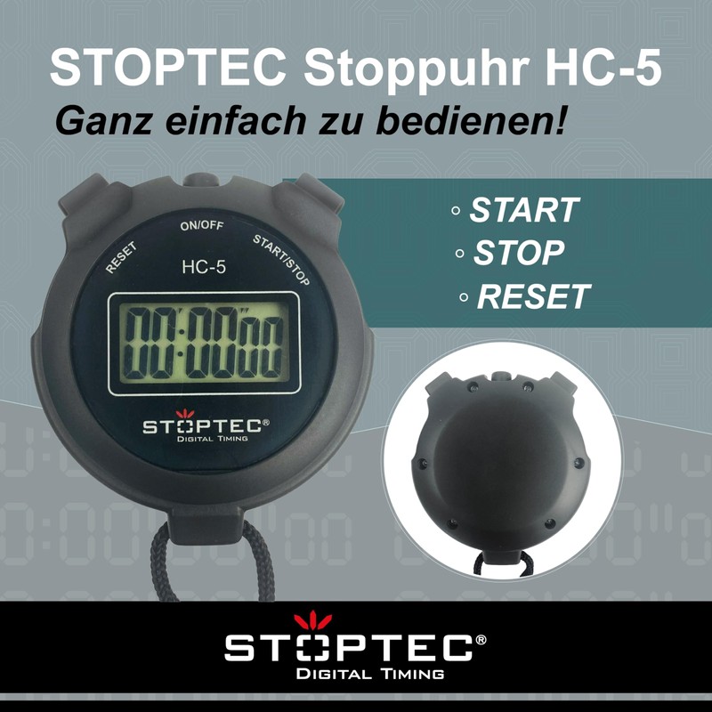 Stoptec Stoppuhr HC-5 | Ganz einfach: nur Start - Stopp