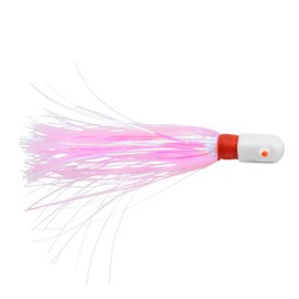 C&H Lures Pearl Baby Lure, Pink/Pearl Tinsel Skirt, 3/4 oz Head, 2.5 in
