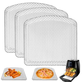 GWYXC Air Fryer Drip Tray 3 PCS for Chefman 6.3QT 4-in-1 Digital Air Fryer Oven, 9.53''× 9.53''× 0.59'' Steel Air Fryer Plate Replacement Parts Wire Rack