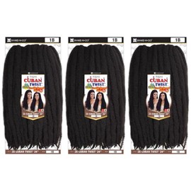 SHAKE-N-GO 3x Cuban Twist 24" (3-PACK) (DARK BROWN 2)