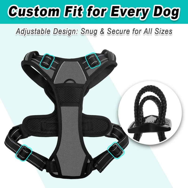 BARKBAY Dog Harness No Pull for Medium Dogs - Adjustable,