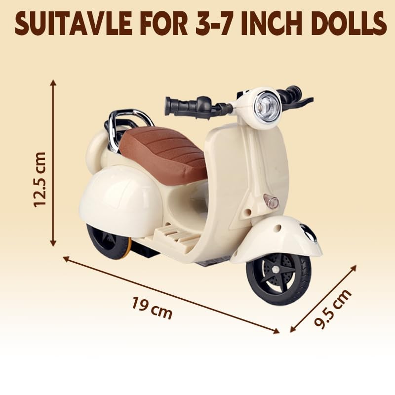 YXTXGUA Mini Scooter Toy for Plush Doll Motorcycle with Light