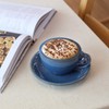 LE TAUCI 6 oz Cappuccino Cups with Saucers, Ceramic Coffee