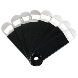 Leendines 8 Pack Rubber Coated Flat Bottle Opener, Black Stainless Steel Flat Bottle Opener